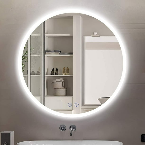 LED Wall Backlit Mirror Bathroom Vanity Makeup Mirror Fogless Brightness Adjust